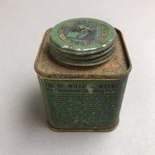 Load image into Gallery viewer, Vintage Dr Willis Meyers Veternary Medicine Wenona Illnois Tin (2&quot;)(4 Available)
