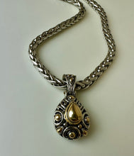 Load image into Gallery viewer, Brighton Two Tone Braided Chain Teardrop Pendant Necklace (16&quot;)
