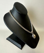 Load image into Gallery viewer, Brighton Two Tone Braided Chain Teardrop Pendant Necklace (16&quot;)
