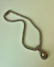 Load image into Gallery viewer, Brighton Two Tone Braided Chain Teardrop Pendant Necklace (16&quot;)
