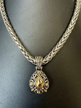 Load image into Gallery viewer, Brighton Two Tone Braided Chain Teardrop Pendant Necklace (16&quot;)
