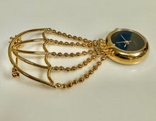 Load image into Gallery viewer, Vintage Goldtone WF Quartz Hot Air Balloon Watch Brooch Pin (2.75")
