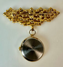 Load image into Gallery viewer, Vintage Quintel Quartz Clear Rhinestone Watch Brooch Pin (2.5")
