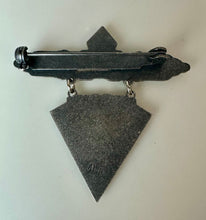 Load image into Gallery viewer, Vintage Nuri Art Deco Style Silvertone Rhinestone Enamel Brooch PIn (2")
