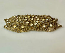 Load image into Gallery viewer, Vintage Little Nemo Goldtone Rhinestone Ornate Bar Brooch Pin (3")
