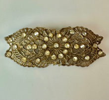 Load image into Gallery viewer, Vintage Little Nemo Goldtone Rhinestone Ornate Bar Brooch Pin (3")
