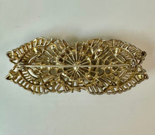Load image into Gallery viewer, Vintage Little Nemo Goldtone Rhinestone Ornate Bar Brooch Pin (3")
