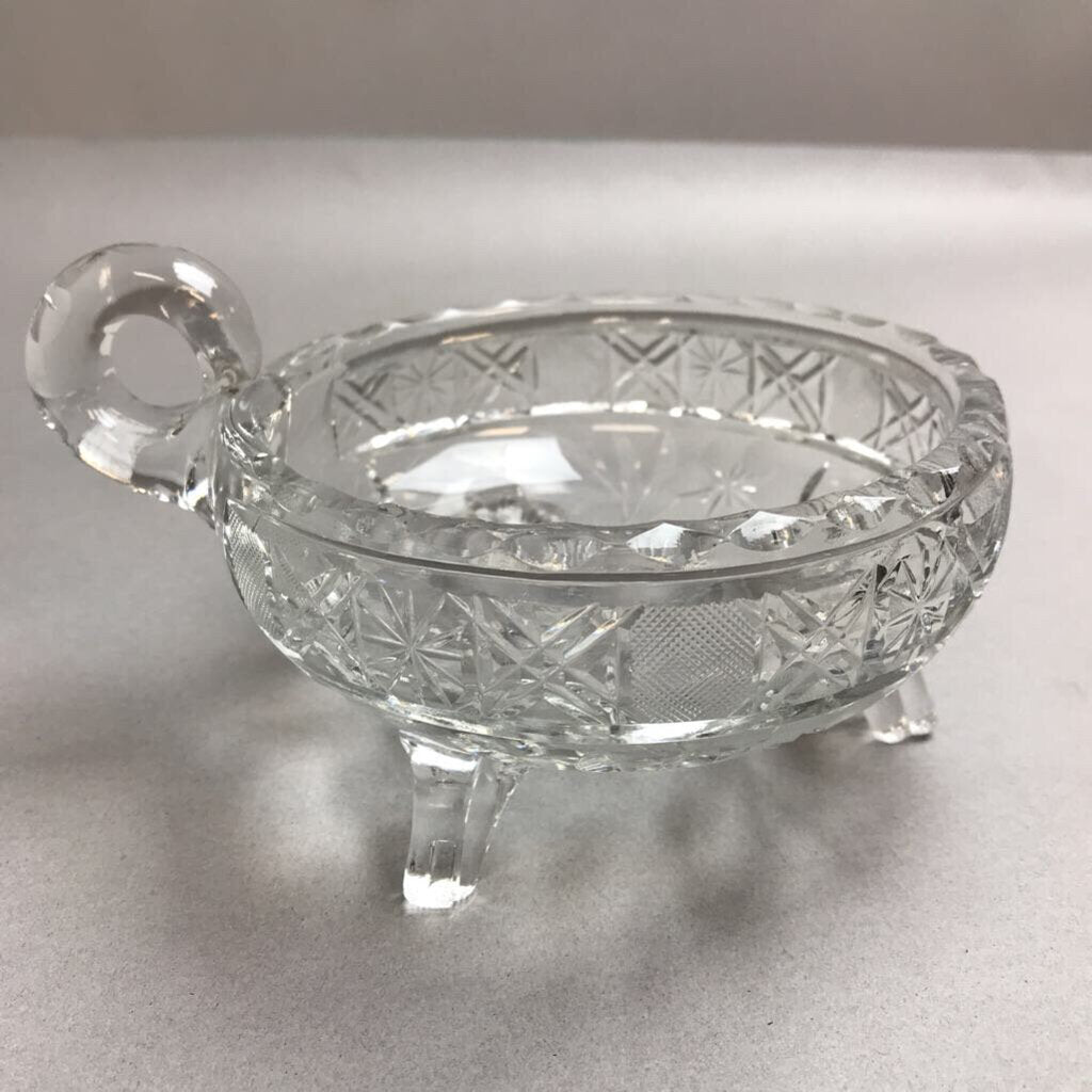 Vintage Glass Footed Bowl with Handle (3x5)