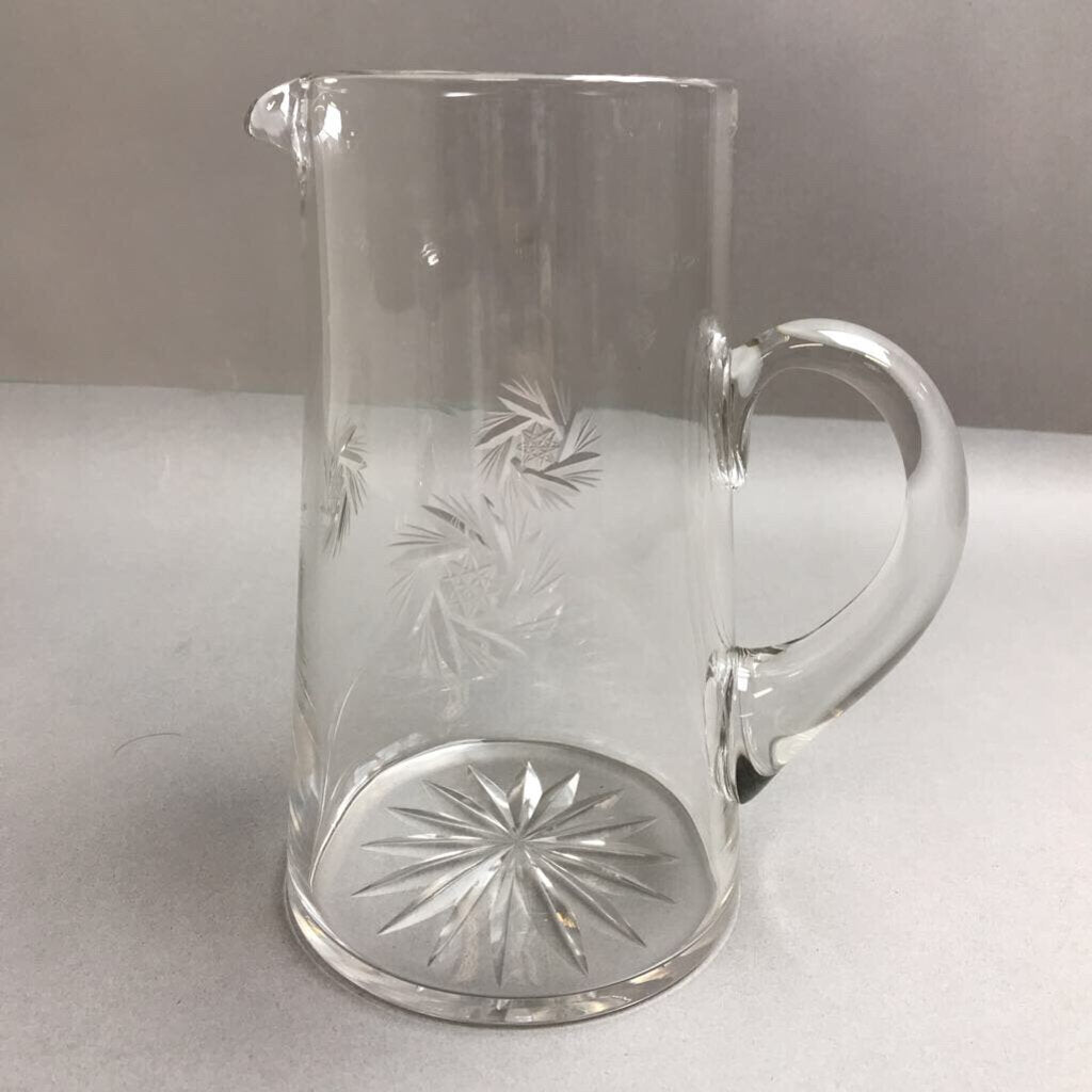 Vintage Star Pinwheel Clear Crystal Pitcher (8