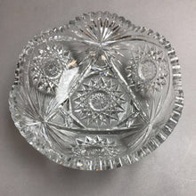 Load image into Gallery viewer, Antique American Brilliant Cut Glass Bowl Hobstar (3.5x9)
