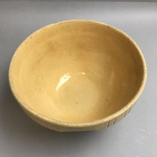 Load image into Gallery viewer, Vintage Yellow Ware Mixing Bowl USA Ovenware 9 Brown White Stripes (9.5&quot;)
