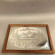 Load image into Gallery viewer, Framed Etched Mirror Mountain Scene Wall Art (9x13)
