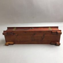Load image into Gallery viewer, Antique Pilliod Wood Cedar Trinket Chest Brass Straps Box (4x17x5)
