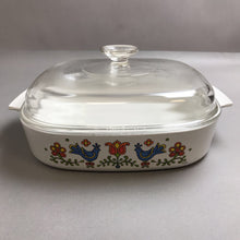 Load image into Gallery viewer, Corning Ware Country Festival Casserole Dish A-10-B 1975-76 USA (9.75x9.75x2)
