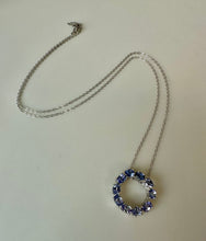 Load image into Gallery viewer, Sterling Tanzanite Eternity Circle Pendant on 20" Chain
