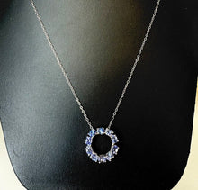 Load image into Gallery viewer, Sterling Tanzanite Eternity Circle Pendant on 20" Chain
