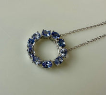 Load image into Gallery viewer, Sterling Tanzanite Eternity Circle Pendant on 20" Chain
