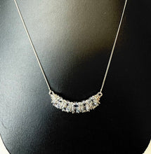 Load image into Gallery viewer, Sterling Aquamarine Curved Bar Necklace (20")
