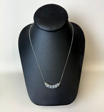 Load image into Gallery viewer, Sterling Aquamarine Curved Bar Necklace (20")
