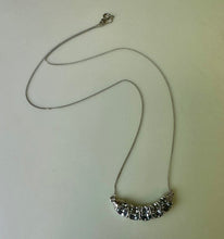 Load image into Gallery viewer, Sterling Aquamarine Curved Bar Necklace (20")
