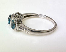 Load image into Gallery viewer, Sterling London Blue Topaz Ring sz 8.75
