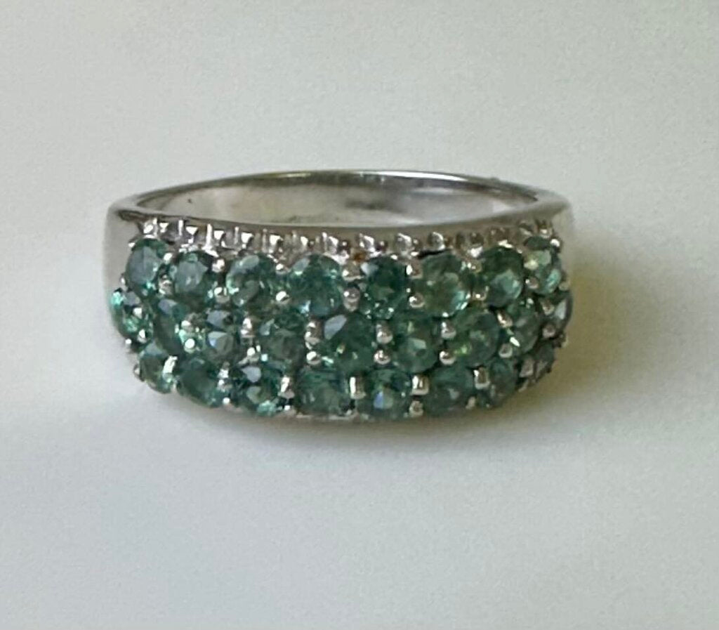 Sterling Tourmaline Multi-Stone Ring sz 8.75