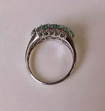 Load image into Gallery viewer, Sterling Aquamarine Multi-Stone Ring sz 9
