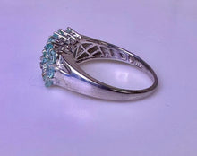 Load image into Gallery viewer, Sterling Aquamarine Multi-Stone Ring sz 9
