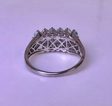 Load image into Gallery viewer, Sterling Aquamarine Multi-Stone Ring sz 9
