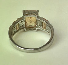 Load image into Gallery viewer, Sterling Simulated Champagne Diamond CZ Ring sz 10
