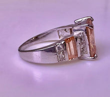 Load image into Gallery viewer, Sterling Simulated Champagne Diamond CZ Ring sz 10
