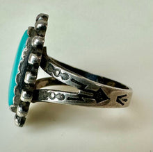 Load image into Gallery viewer, Vintage Native American Sterling Turquoise Ring sz 4.5
