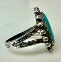 Load image into Gallery viewer, Vintage Native American Sterling Turquoise Ring sz 4.5
