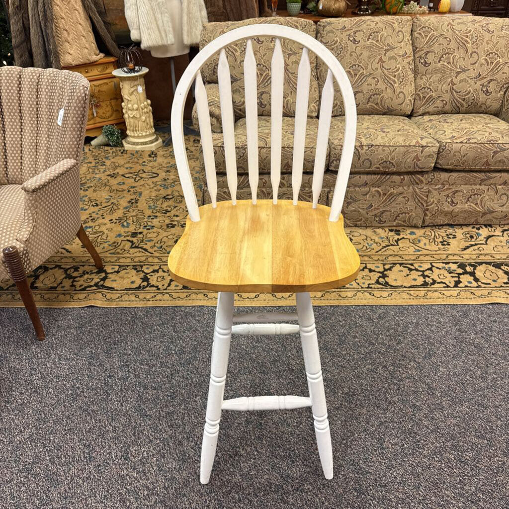 White/Wood Seat Bar Chair (47x17x17) 3 Available