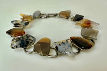 Load image into Gallery viewer, Vintage Agate Slice Link Bracelet (8")
