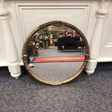 Load image into Gallery viewer, Antique Round Gold Framed Mirror (26&quot;)
