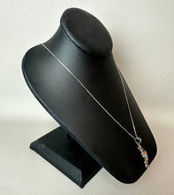 Load image into Gallery viewer, Sterling Turquoise Onyx Coral Mother of Pearl Inlay Kokopelli Pendant on 20" Chain
