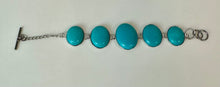 Load image into Gallery viewer, 316L Stainless Steel Turquoise Graduated Stone Link Bracelet (8")
