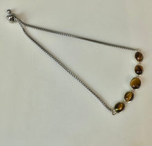 Load image into Gallery viewer, Sterling Tigers Eye Adjustable Bolo Bracelet
