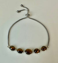 Load image into Gallery viewer, Sterling Tigers Eye Adjustable Bolo Bracelet
