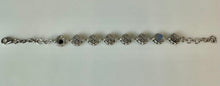 Load image into Gallery viewer, Chuck Clemency STS Sterling Onyx Flower Link Bracelet (7.5")
