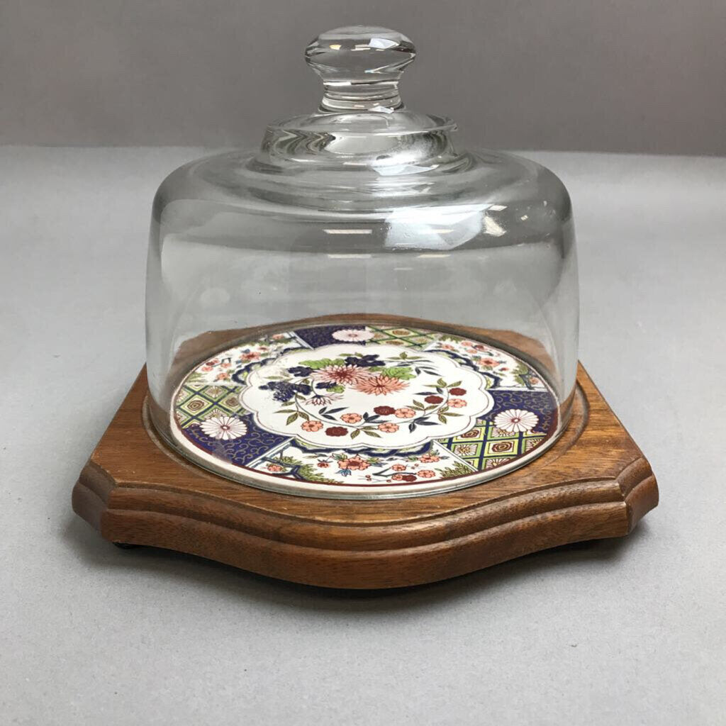 Floral Cheese Board With Dome Lid