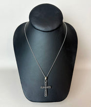 Load image into Gallery viewer, Sterling Scroll Design 1.5" Cross Pendant on 20" Chain
