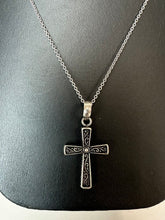 Load image into Gallery viewer, Sterling Scroll Design 1.5" Cross Pendant on 20" Chain
