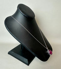 Load image into Gallery viewer, Sterling Faceted Natural Ruby Filligree Pendant on 20" Chain
