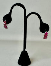 Load image into Gallery viewer, Sterling Ruby 5-Stone 0.75" Hoop Earrings
