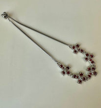 Load image into Gallery viewer, Karis Sterling Garnet Cross Link Adjustable Toggle Bracelet

