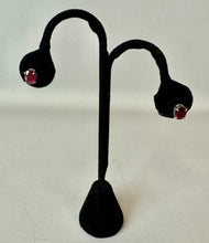 Load image into Gallery viewer, Sterling Deep Red Ruby Stud Earrings

