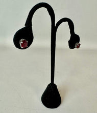 Load image into Gallery viewer, Sterling Deep Red Ruby Stud Earrings
