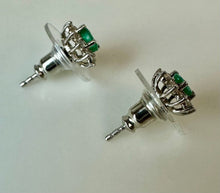 Load image into Gallery viewer, Sterling Emerald White Topaz Stud Earrings
